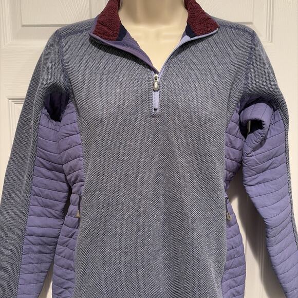 Vintage Patagonia Knit Fleece Pullover Women’s Quarter zip gray Quilted Panels - Picture 4 of 9